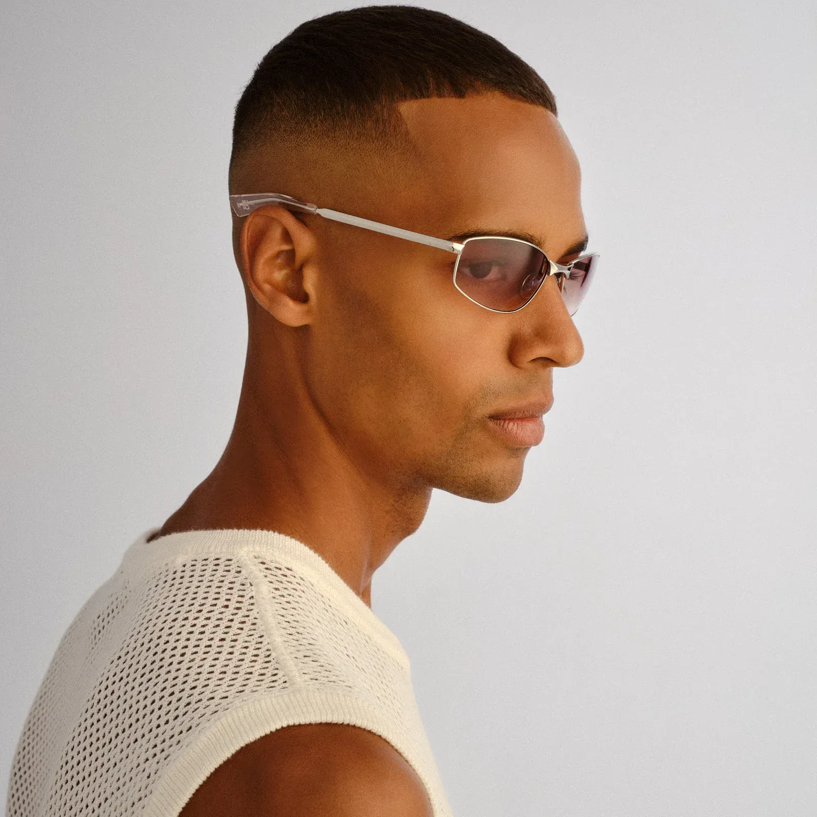Le Specs Star Beam Sunnies - Silver Brown Grad - Image 3