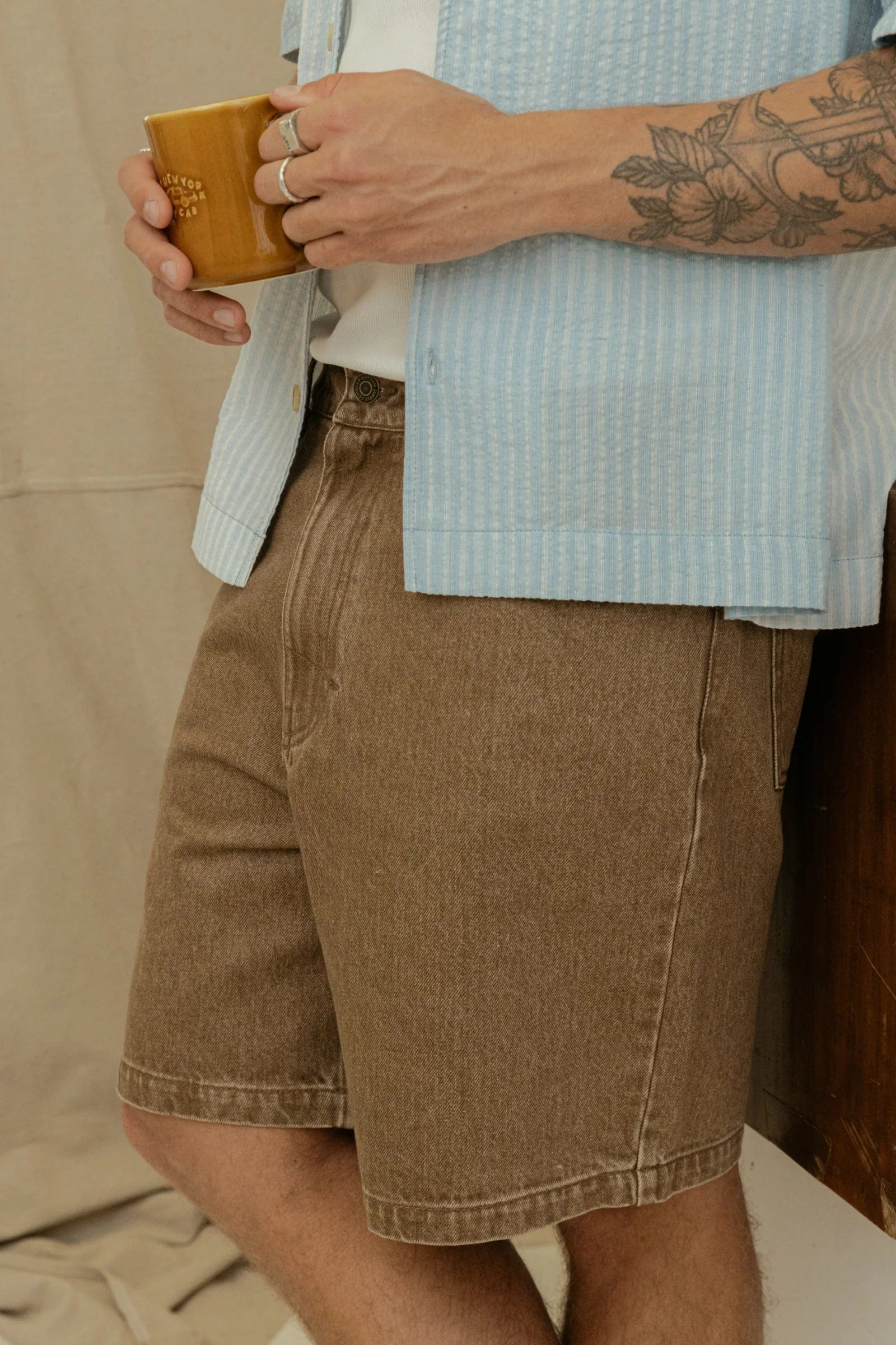 Rhythm Subtle Denim Short - Chai - Image 2