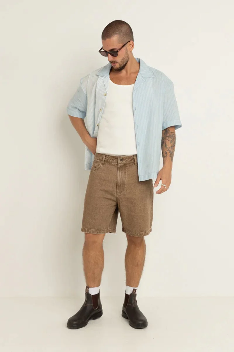 Rhythm Subtle Denim Short - Chai - Image 3