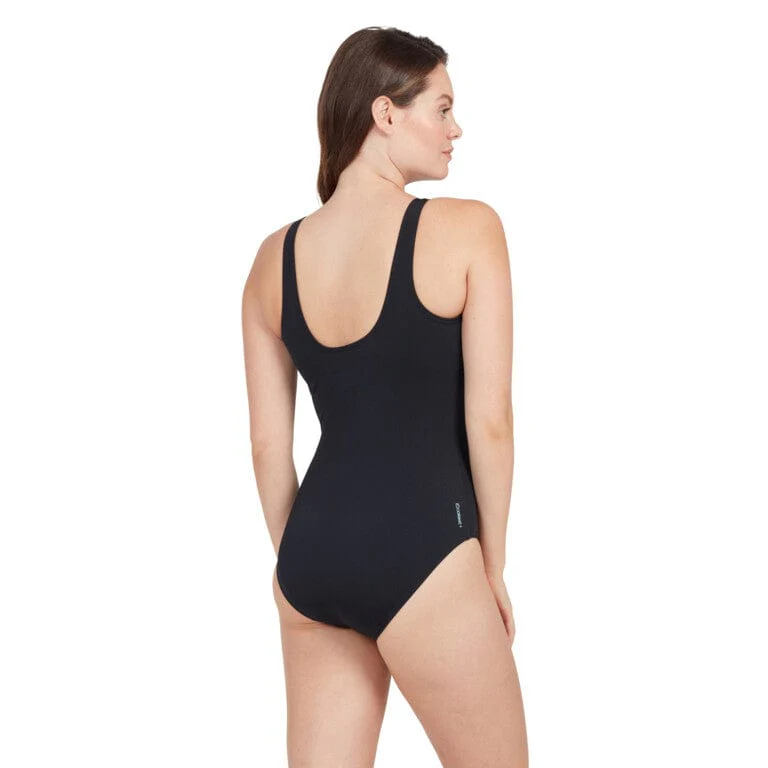 Zoggs Suffolk Concealed Underwire One Piece - Grey/White - Image 4