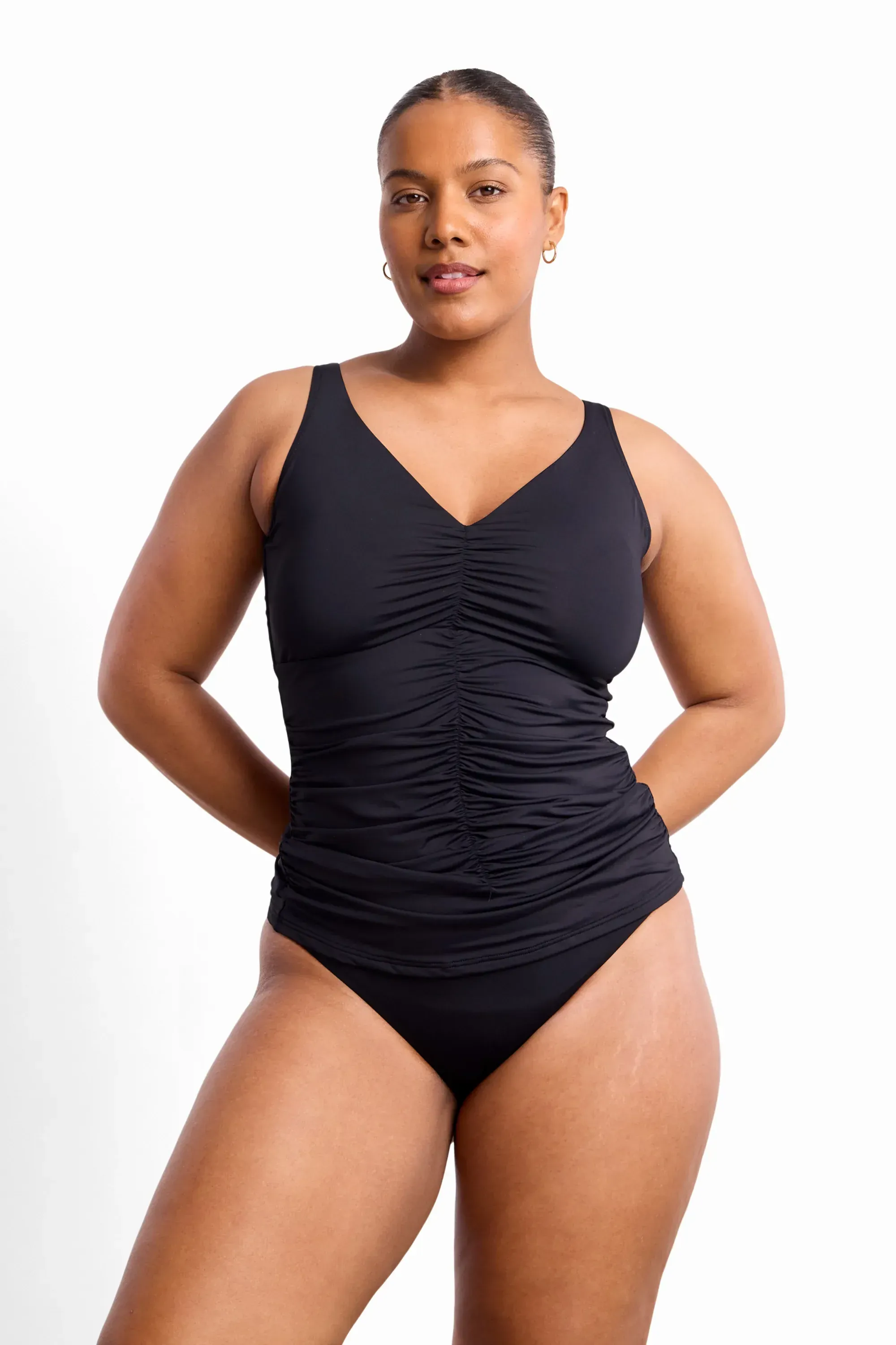 Sunseeker Basix F/G Ruched Minimiser Singlet - Black