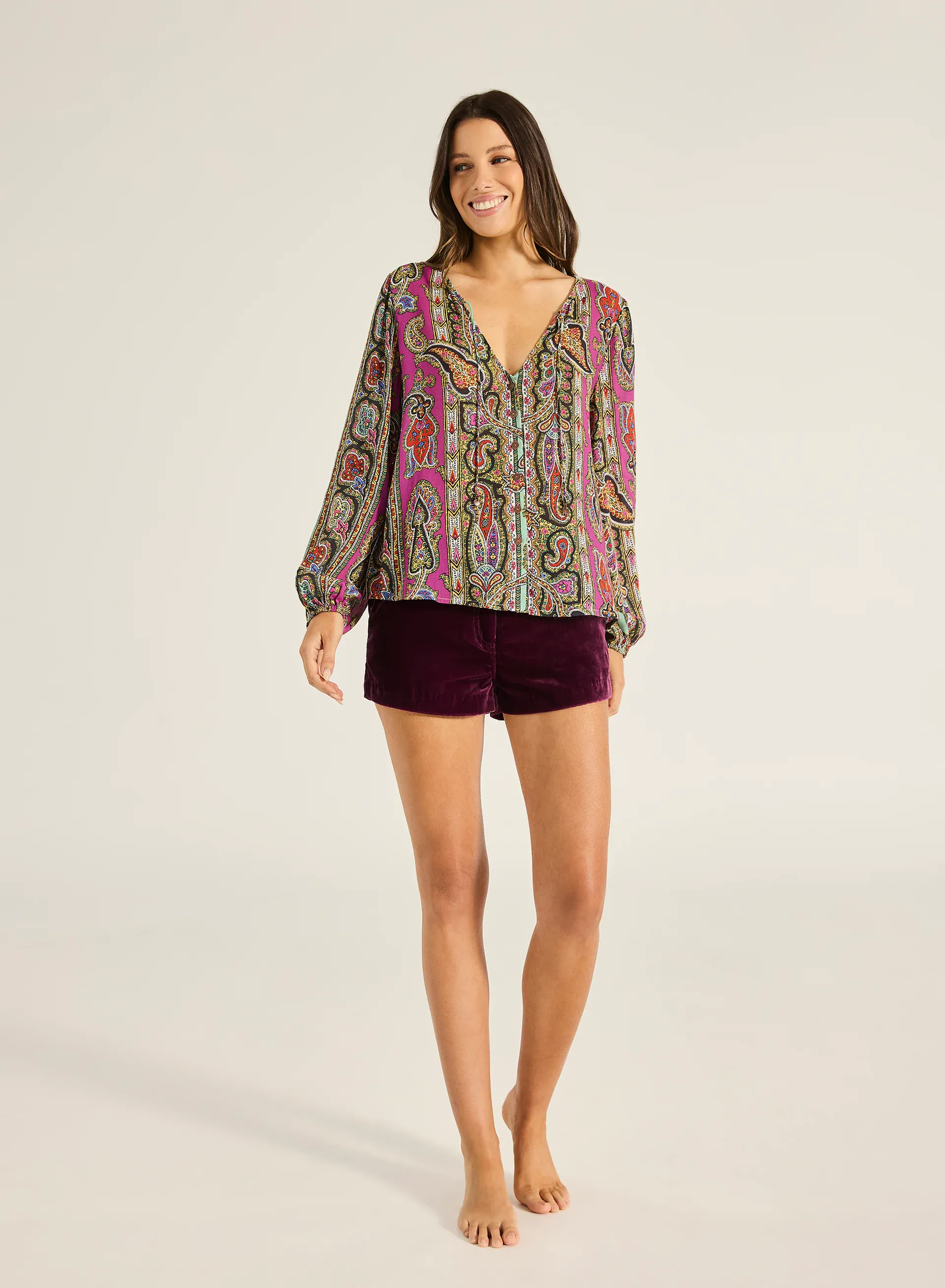 Tigerlily Caya Haveli Shirt - Magenta - Image 5