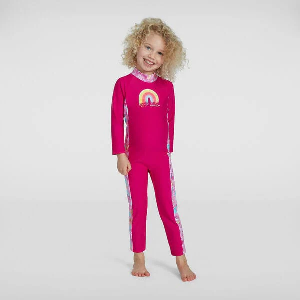 Speedo Toddler Girls All-In-One Rainbow Sun Suit - Image 4