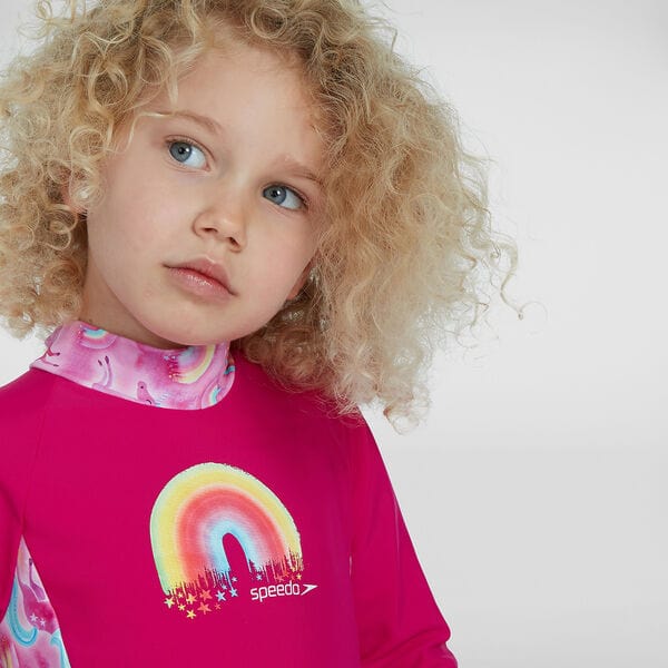 Speedo Toddler Girls All-In-One Rainbow Sun Suit - Image 7