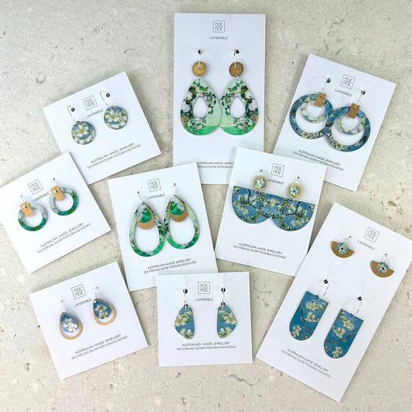 Van Gogh Almond Blossoms Pippi Hoop Earrings - Image 5