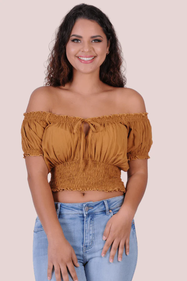 Peasant Top With Ruched Hem - Image 10