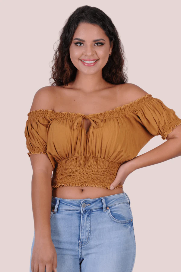 Peasant Top With Ruched Hem - Image 12