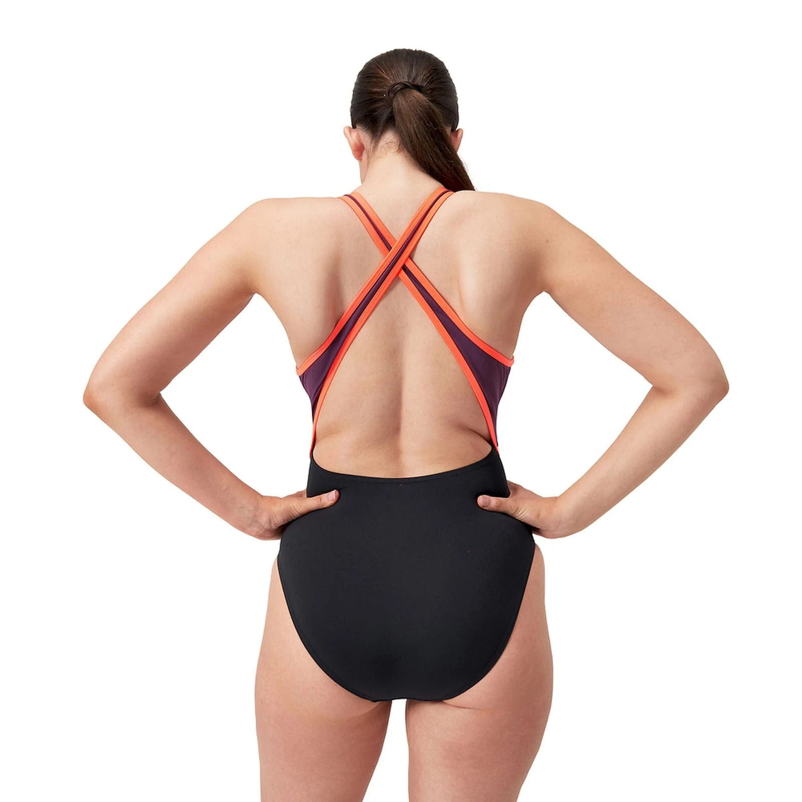 Speedo Womens High Neck Splice Cross Back Swimsuit - Image 2