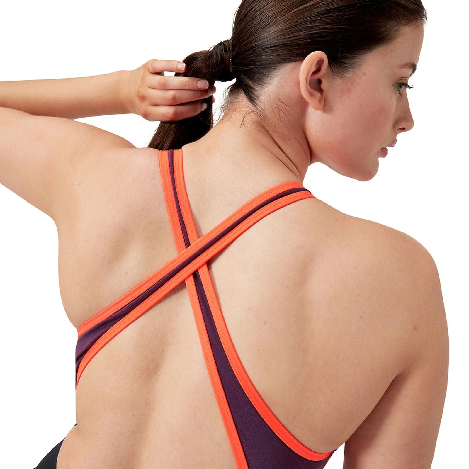 Speedo Womens High Neck Splice Cross Back Swimsuit - Image 4