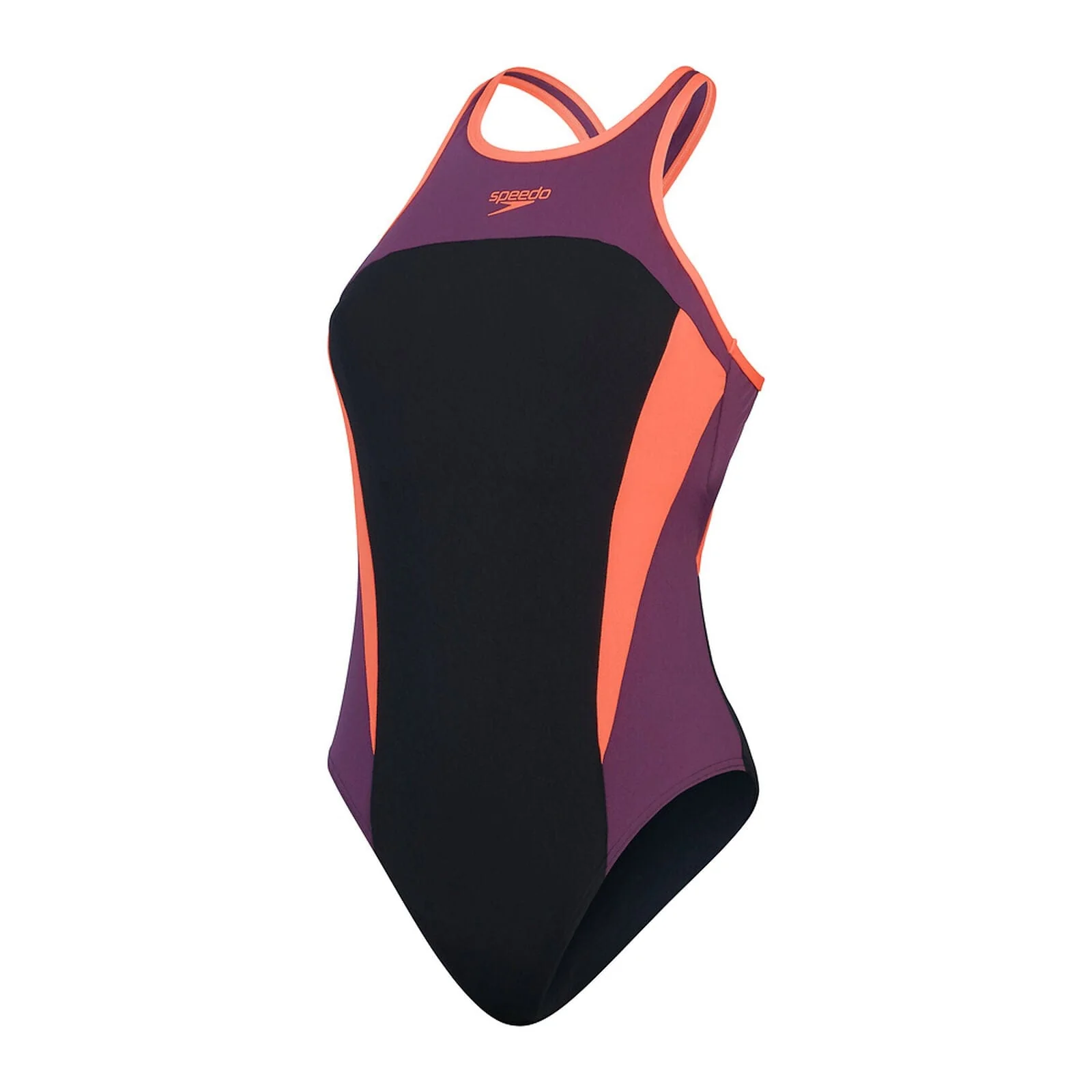 Speedo Womens High Neck Splice Cross Back Swimsuit - Image 6