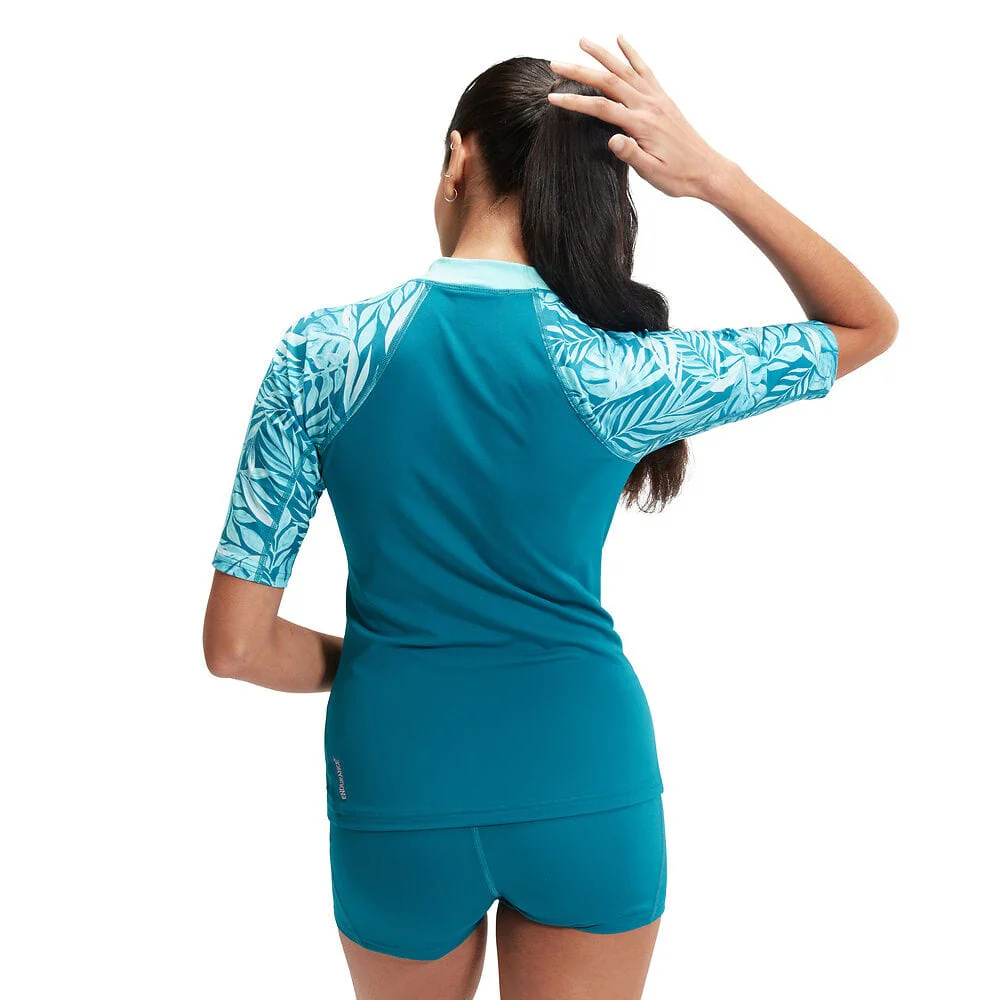 Speedo Womens Printed Short Sleeve Rash Top - Image 2