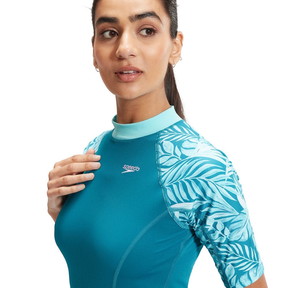 Speedo Womens Printed Short Sleeve Rash Top - Image 3