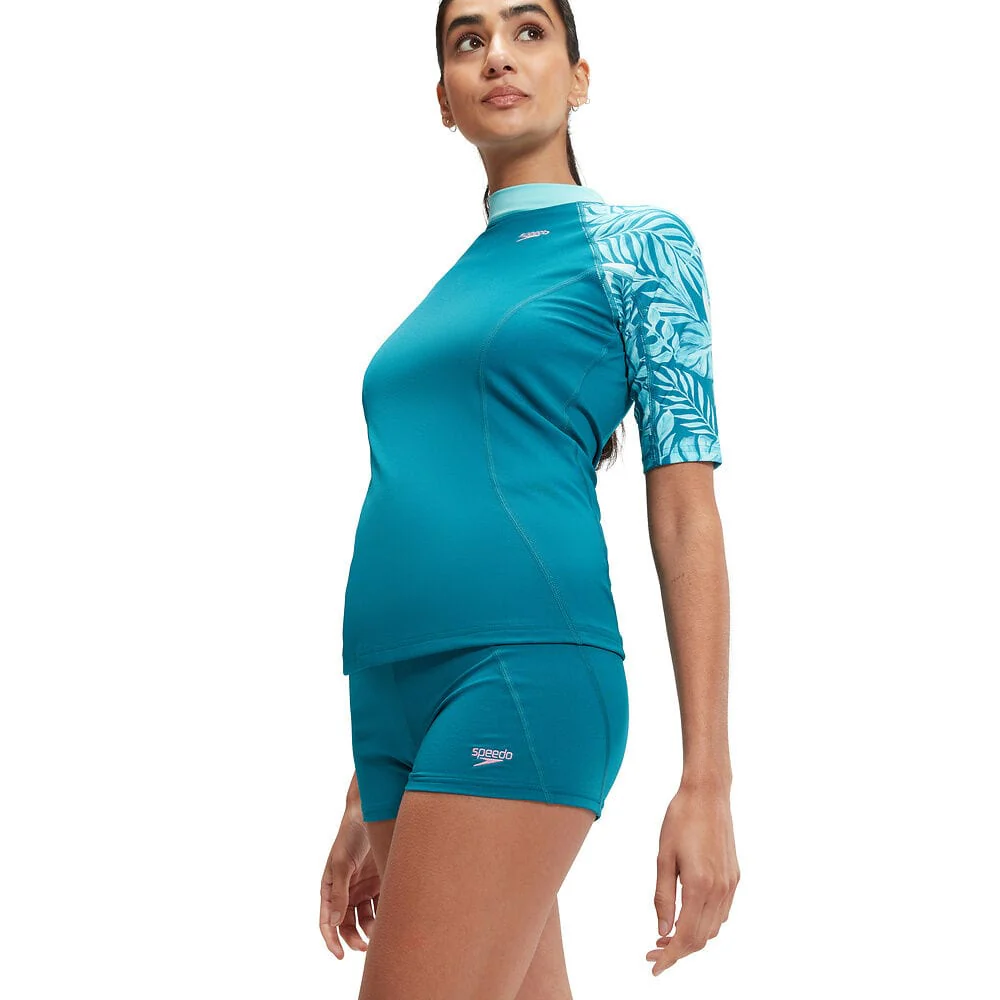 Speedo Womens Printed Short Sleeve Rash Top - Image 6