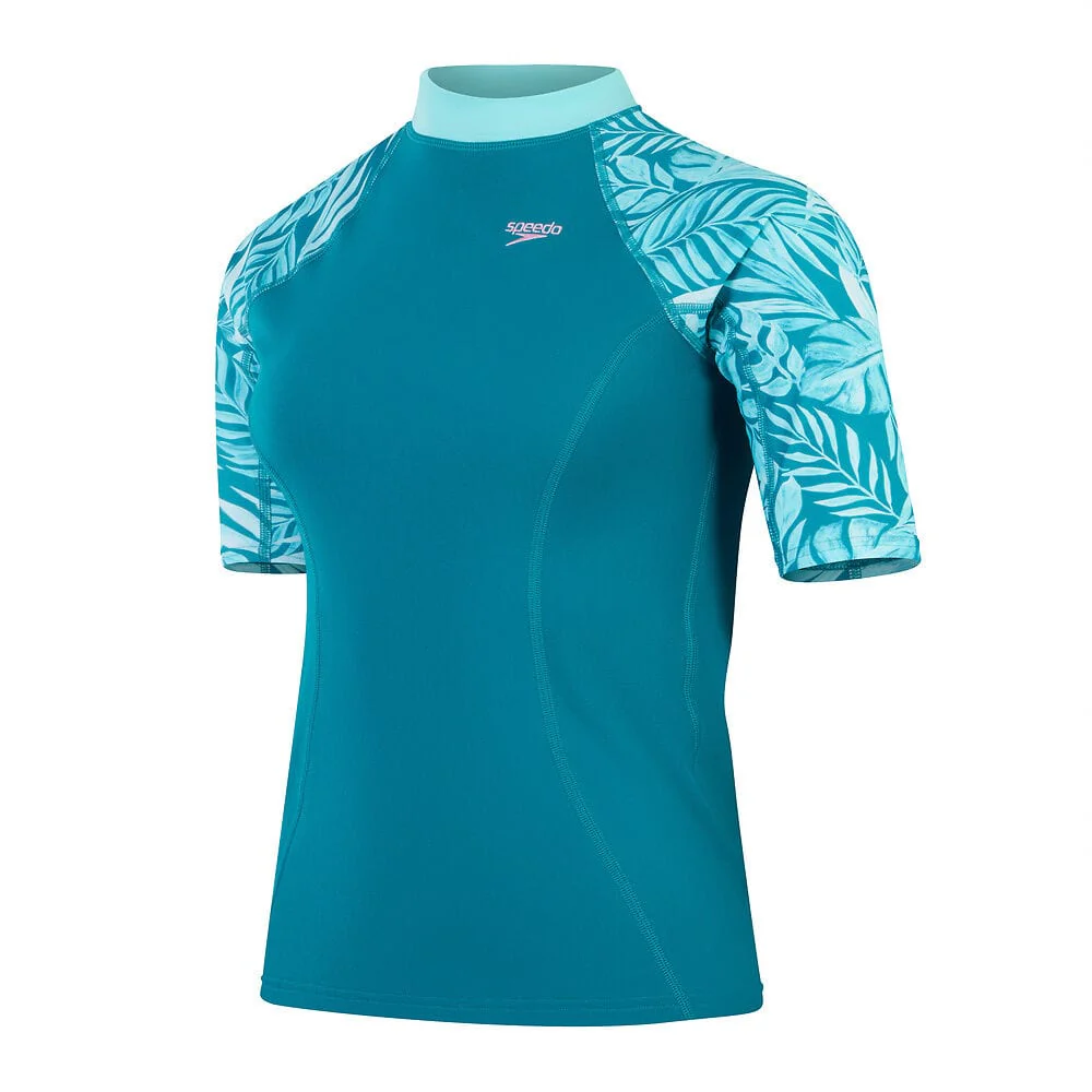 Speedo Womens Printed Short Sleeve Rash Top - Image 8