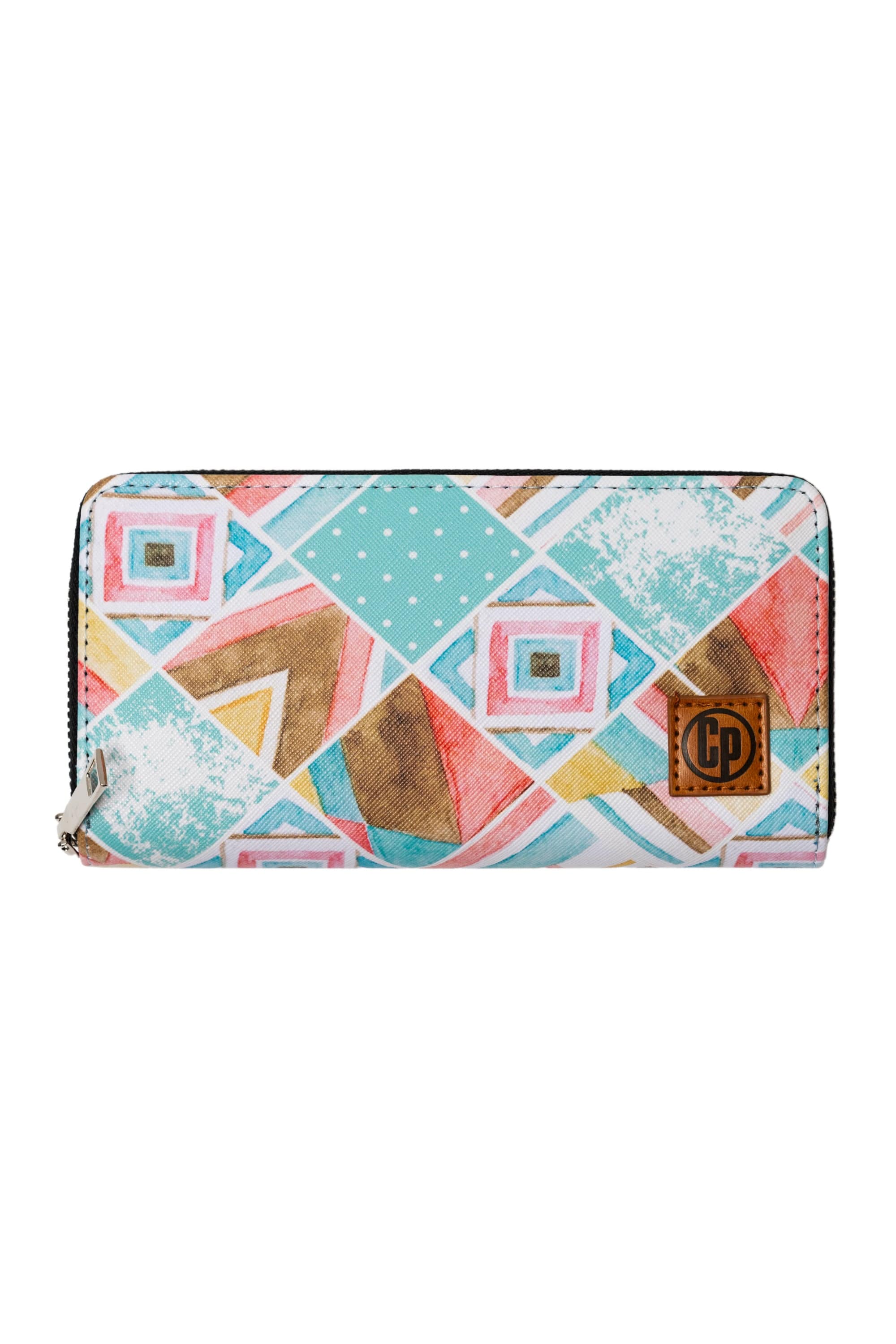 Womens Wallet w/ Key Tag - Square Patterns