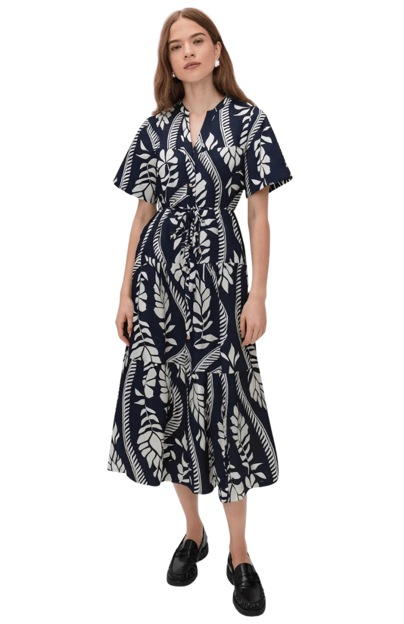 Black Leaf Motif Dress